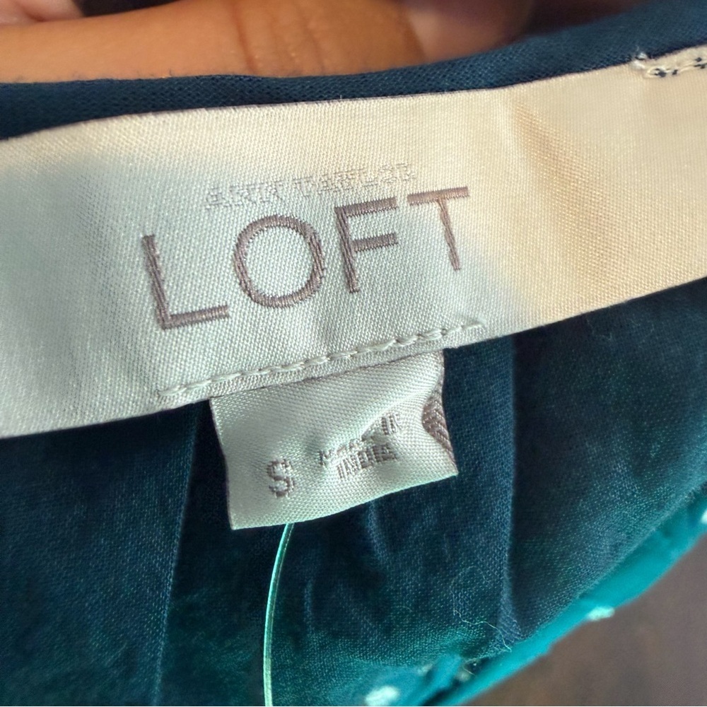 Loft Blue Sleeveless Tie-Waist Shirtdress - Picture 9 of 9